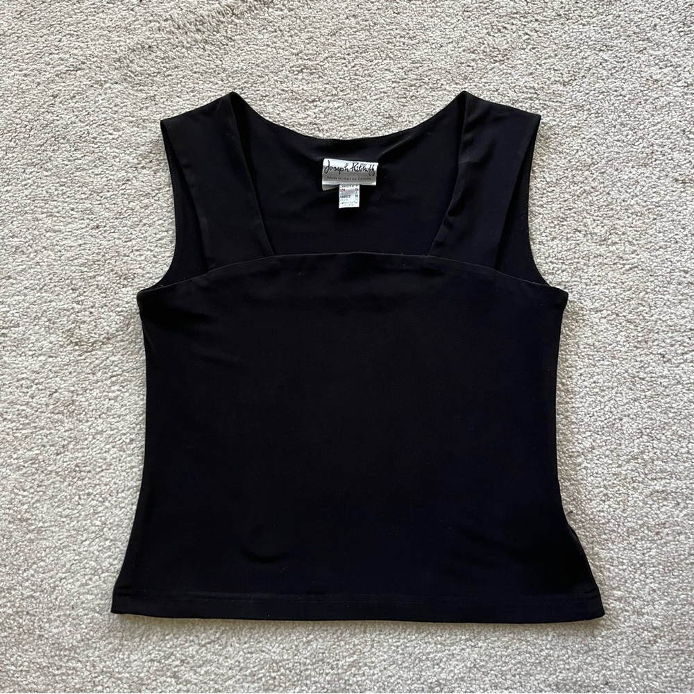 Vintage Joseph Ribkoff Square Neck Black Tank Top‎